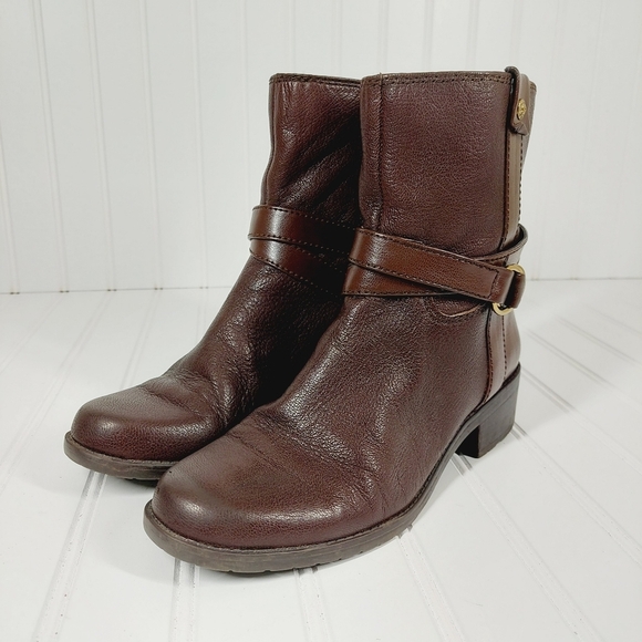 Ann Klein AkLoraine Leather Upper buckle Ankle Boots A958 - Picture 2 of 11